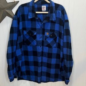Big Bill Blue and Black Plaid Flannel Shirt Size 3XL